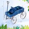 Rustic Wooden Wagon Planter with Metal Wheels for Flowers Herbs Succulents, Indoor or Outdoor